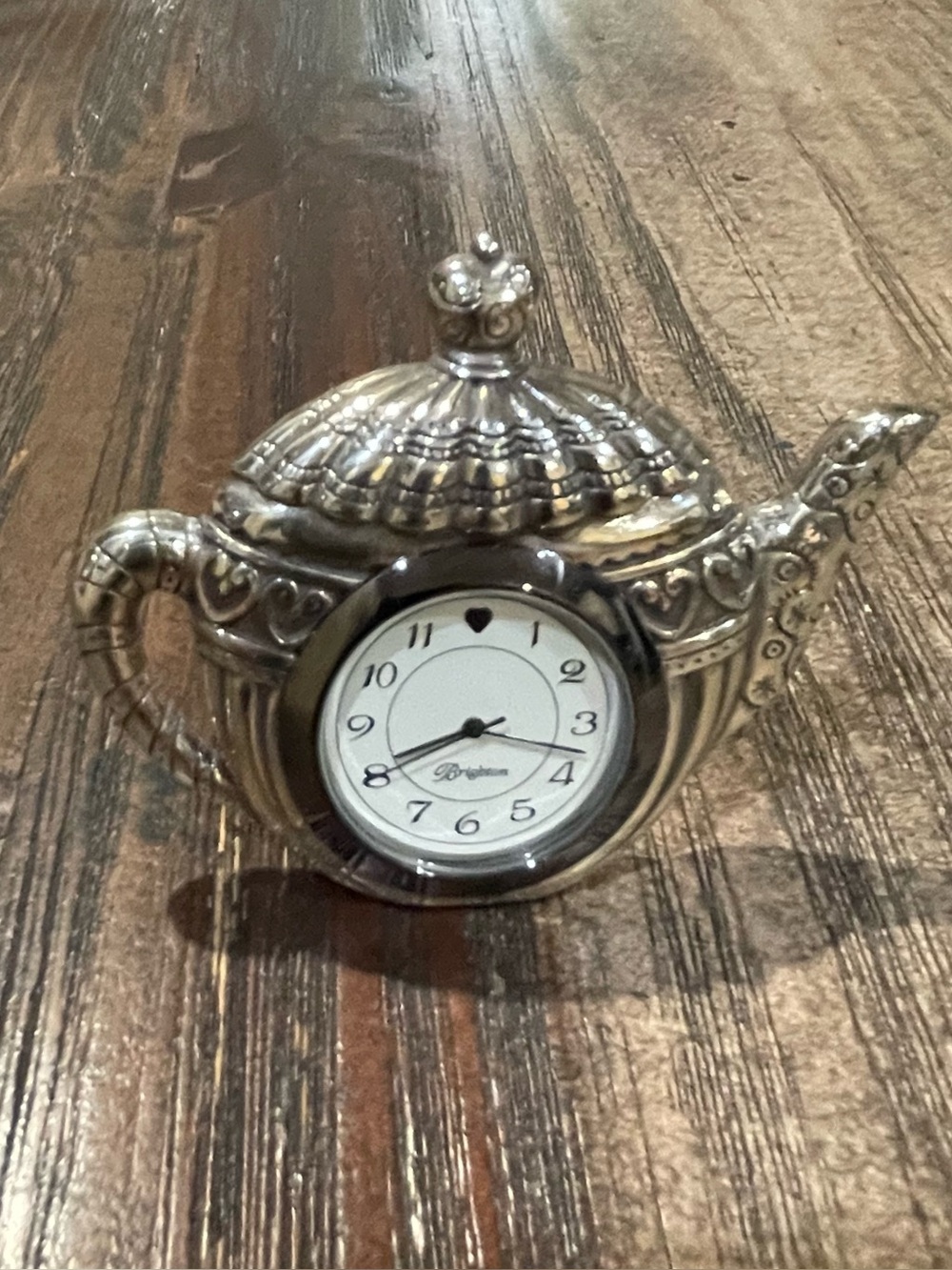 Brighton Silver Teapot Wall Clock